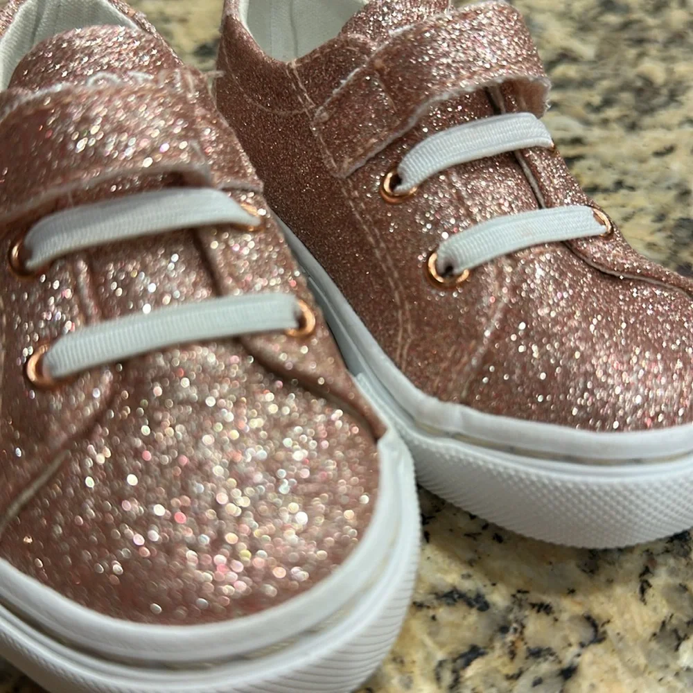 Polo Ralph Lauren Girls Glitter Sparkly Pink Toddler Shoes Size 5